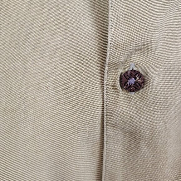 Tommy Bahama 100% Silk Shirt Beige Tan Button Down Mens Large - Picture 4 of 10